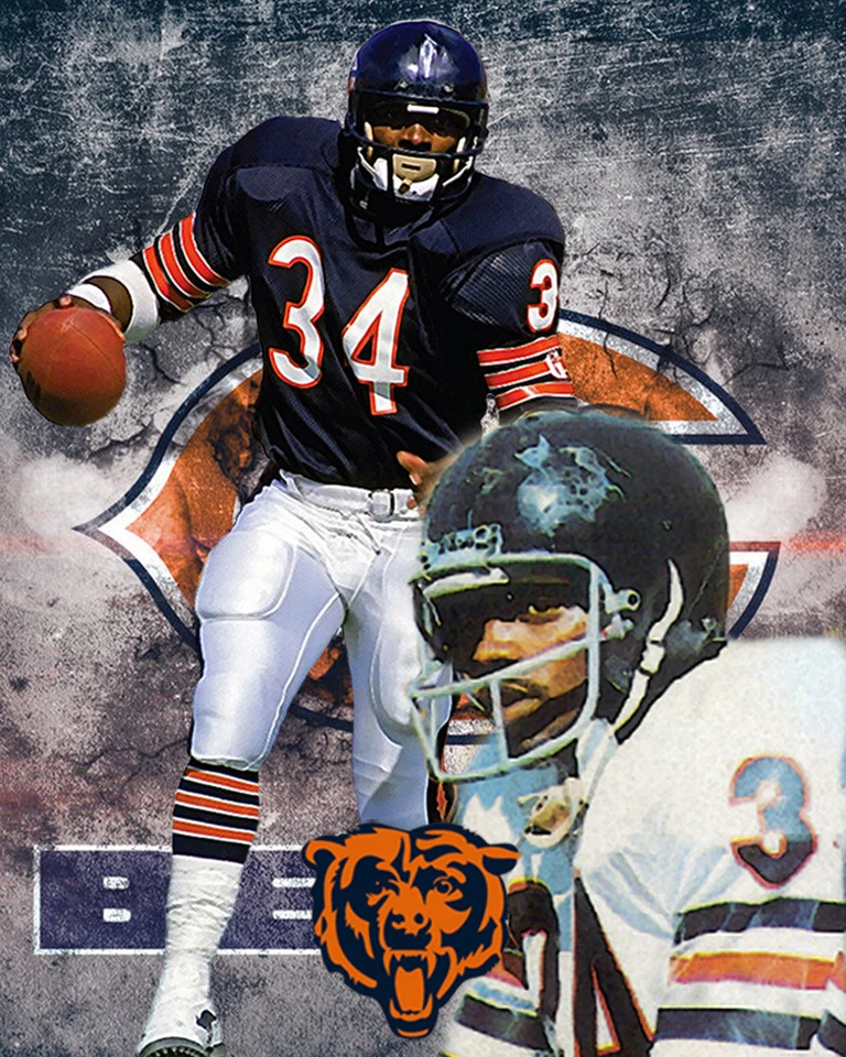 Impresión litográfica de los Chicago Bears de Walter Payton Foto 1 de 1