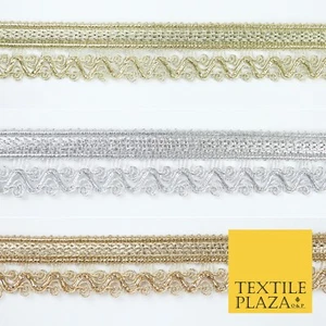 3 COLORES - Encaje Borde Cinta Trenzada Tejida Zig Zag Adornado - 2,5 cm de Ancho - Imagen 1 de 10