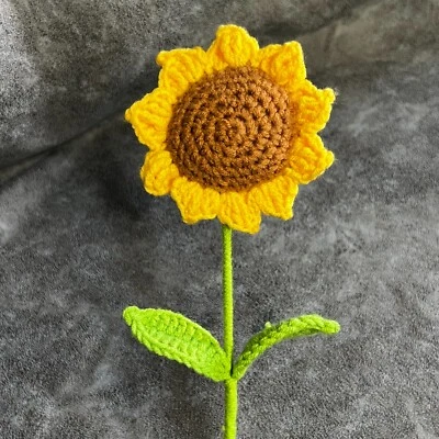 Hand Knitted Flower Yarn Crochet Flowers Hand Craft - Image 1 of 4