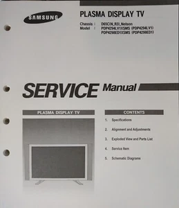 ORIGINAL SAMSUNG PDP4294LV1XSMS/4298ED1 PLASMA TV SERVICE MANUAL - Picture 1 of 2