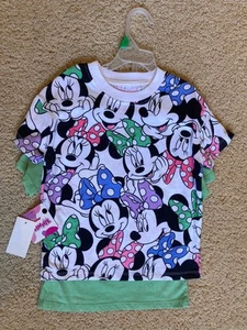 Disney Junior Girls Minnie Mouse Daisy Duck SHIRTS Sz 5T Lot Of 2 NWT Semi-Crop - Picture 1 of 4