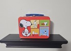 Peanuts Snoopy Red/Blue Storage Tin Vintage 2010 Lunchbox 
