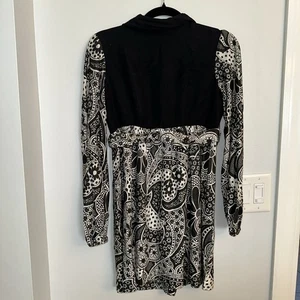 Vestido Vintage Joven Eduardiano Negro Blanco Geométrico Boho Floral Manga 11 - Imagen 1 de 10