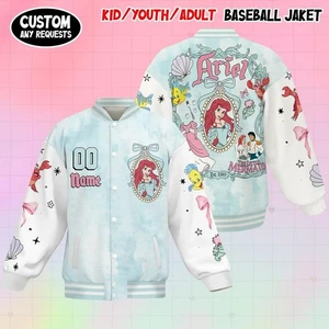 Custom The Little Mermaid Ariel Princess Coquette Bow Mirror Baseball Jacket - Bild 1 von 4