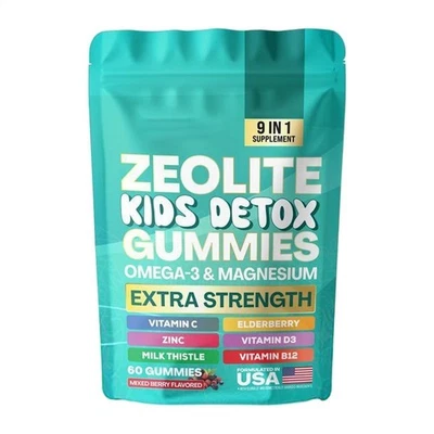 Zeolite Kids Detox Gummies Mixed Berry Flavored All-in-One 60 Gummies