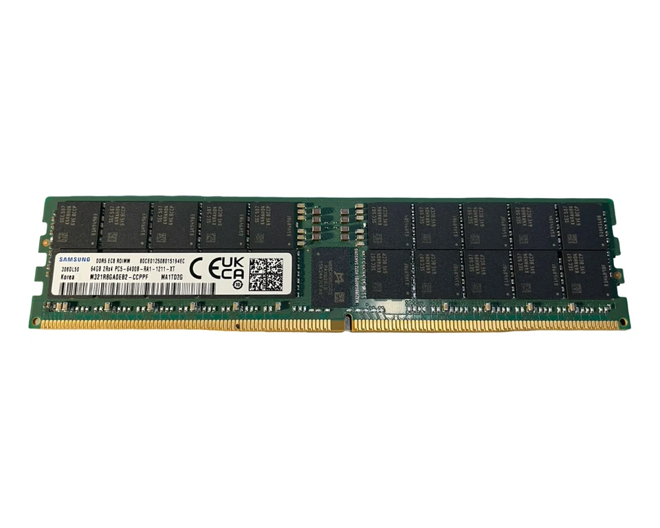 SAMSUNG 64GB 2Rx4 PC5-6400B-RA1-1211-XT M321R8GA0EB2-CCPPF DDR5 SERVER RAM *SE - Image 1 of 2