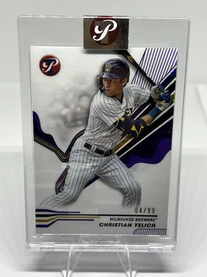 2024 Topps Pristine #157 Christian Yelich Purple Refractors #/99 - Image 1 of 2
