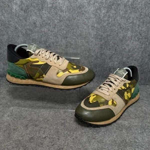 Valentino Garavani Trainers Mens Size UK 8 Rockrunner Camo-Print Leather Suede - Picture 1 of 15