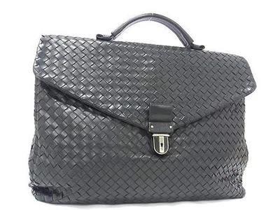 BOTTEGA VENETA Intrecciato Business Bag 122139 in Black Leather - Image 1 of 4