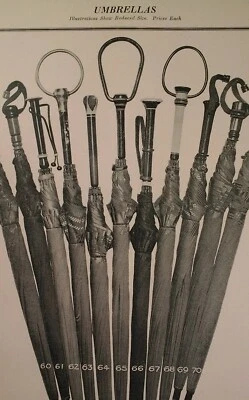 Umbrellas Gothic Pens 1931 Catalog Page Krower New Orleans LA Rare VHTF Bakelite - Image 1 of 4