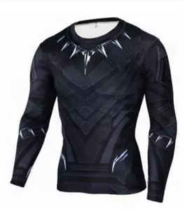 Schwarz Panther Herren Sportbekleidung Kompression T-Shirt Cosplay, langarm mit Garantie - Bild 1 von 6