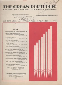 the ORGAN PORTFOLIO Vol. 45 No. 1 Oct. 1981 - Bi Monthly for the Church Organist - Picture 1 of 4