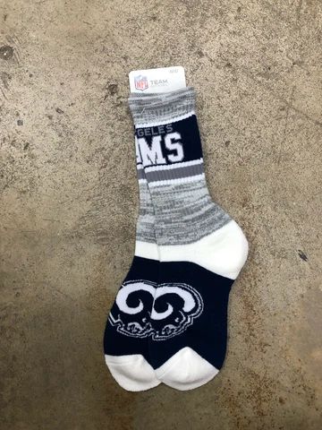 NEW Los Angeles Rams NFL Double Deuce Crew Socks 2 Sizes Available Mens Womens Cover