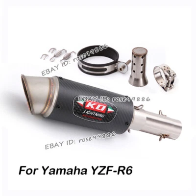 For Yamaha YZF-R6 2006~2023 Exhaust System Middle Link Pipe Carbon Fiber Muffler - Image 1 of 4