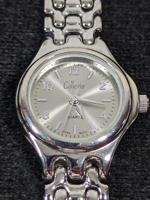 Collezio Silver Tone Dial Round Case Link Bracelet Band Watch 6.25 Inch - Image 1 of 4