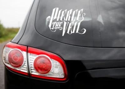 HANDMADE Pierce The Veil Car Decal Vinyl Band Logo Glossy Bumper Sticker Metalcore Punk