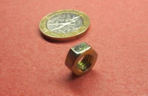 Zinc Yellow, Metric Hex Nut, Class 10 Steel, RH, M6 x 1.0 mm x 5mm H, 100 Pcs - Picture 1 of 22