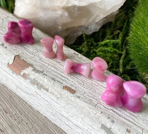 PAAR Tropfen Fuchsia Achat Stein Stecker Stärke Körperschmuck - leicht untergroß - Bild 1 von 6