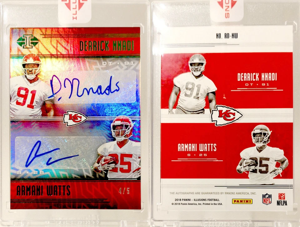 2018 Illusions - Derrick Nnadi & Armani Watts RC Dual Auto 4/5 - Chiefs - Image 1 of 1