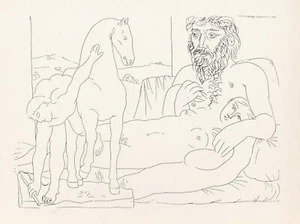 Pablo Picasso, Sculptor and His Model with a Sculpted Group Representing a Horse - Picture 1 of 1