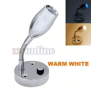 12V LED Bedside Reading Light Flexible RV Desk Wall Lamp Warm White & Blue - Bild 1 von 8