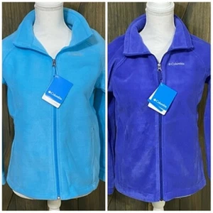 Columbia Girls Three Lakes Fleece Jacket youth XL 18/20 grape or turquoise - Picture 1 of 19