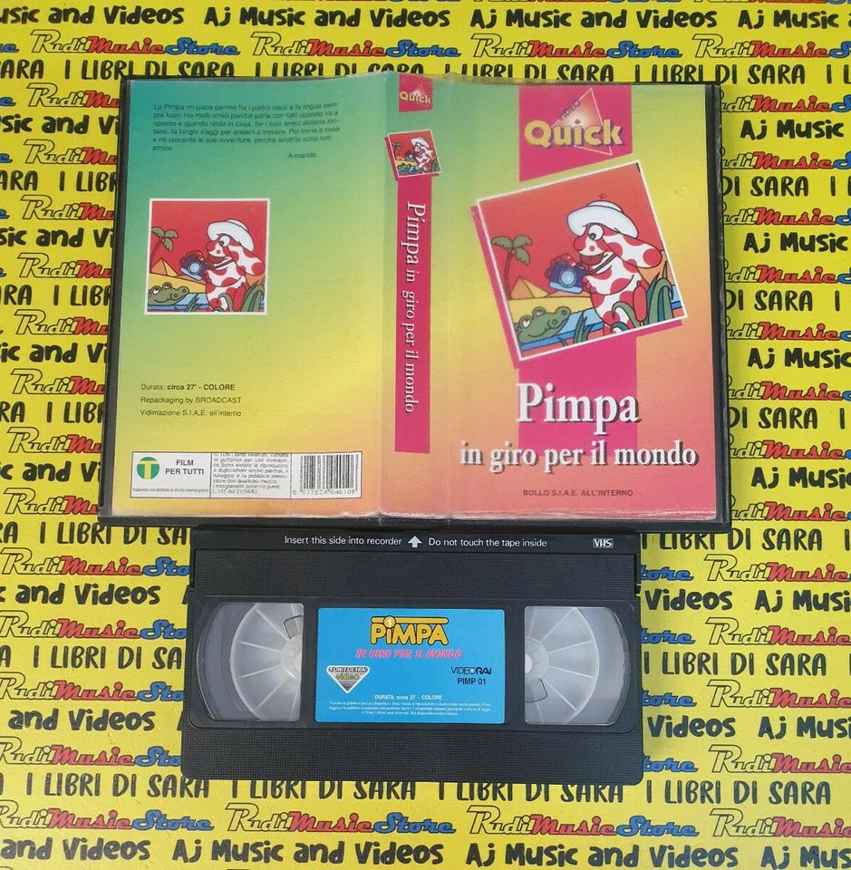 VHS cartoon PIMPA IN GIRO PER IL MONDO video quick fonit cetra (F26) no dvd - Immagine 1 di 1