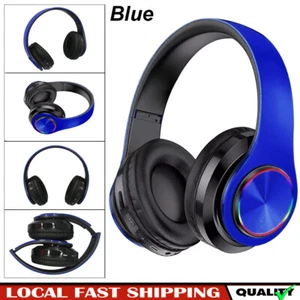 Bluetooth Wireless Headphones Stereo Foldable Earphones Super Bass Mic Headset - Picture 1 of 13