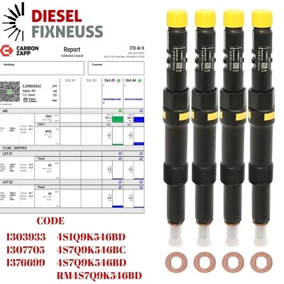4x FORD MONDEO JAGUAR X TYPE 2.0 TDCI EINSPRITZDÜSE EJDR00504Z 4S7Q-9K546-BD - Bild 1 von 4