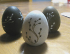 3tlg. Set Keramik-Eier matt braun und beige etwa 6cm Ostereier Oster Deko bemalt