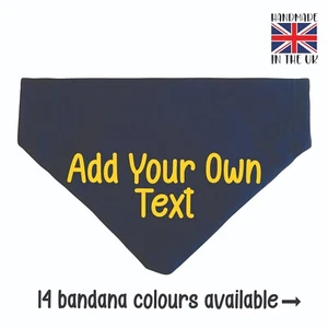 Handmade Personalised Dog Bandana Slide on Collar Neckerchief Scarf Gift Present - Picture 1 of 13