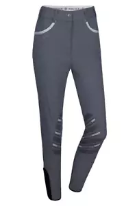 Harcour Jalisca High Rise Breeches,Grip System Knee - Dark Gray, Black, Beige - Picture 1 of 5