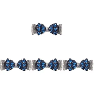 Fermaglio per capelli strass 4 pezzi glitter forcina donna fiocco nodo barra - Foto 1 di 12