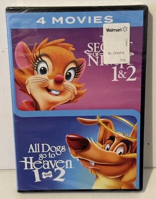 The Secret Of Nimh 1 And 2  And All Dogs Go To Heaven 1 And 2 ( 4 movie DVD) NEW - Image 1 of 3