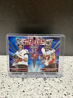 2021 Panini Playoff - Thunder and Lightning #TL-4 Tom Brady, Rob Gronkowski - Image 1 of 2