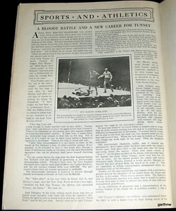 GENE TUNNEY 1928 TOM HEENEY CHAMPIONSHIP BOXING MATCH & CAREER FEATURE - Picture 1 of 1