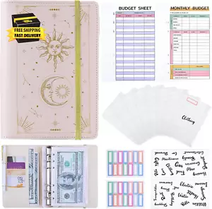 Budget Binder, A6 Binder with Zipper Envelopes Money Organizer for Cash Budget P - Picture 1 of 6