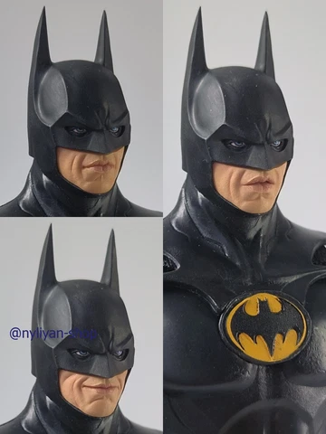Painted 1/12 Male Batman Michael Keaton Head Sculpt Fit 7''Mcfarland Figure Body Cover