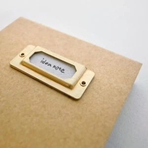 Vintage Copper Brass Brand Name Label Plate Metal Bookmarks Index Planner Label - Picture 1 of 24