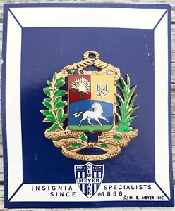 Vintage VENEZUELA ARMY GENERAL Venezuelan Visor Hat Cap Badge by N.S. Meyer Co. - Picture 1 of 4
