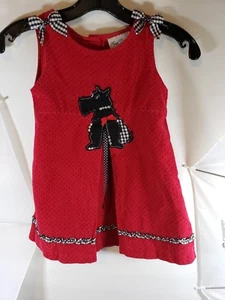 Rare Edition Girls 4T Red Black Sleeveless Dress Jumper Scottie Terrier Dog  - Picture 1 of 8