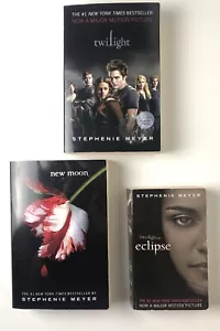 Twilight Saga Series Books Partial Set 1-3 Stephanie Meyer Paperback with Poster - Picture 1 of 14