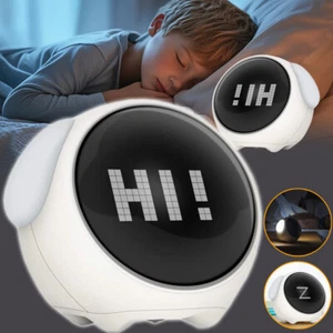 LED Digital Kinderwecker Emoji Wecker für Mädchen Jungen Kinder Nachtlichter Uhr - Bild 1 von 12