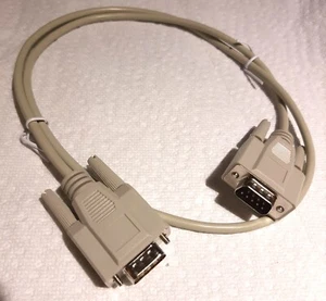 3 Fuß DB9 Stecker auf Stecker gerade durch voll verdrahtet RS232 Kabel geformte Enden - Bild 1 von 4