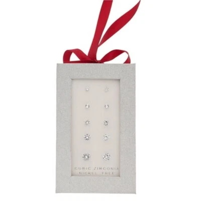 Kohl’s Cubic Zirconia Nicole Free Post Back Pendientes Set 5 Pares Foto 1 de 4