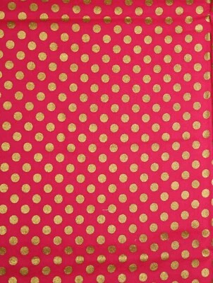 tela de acolchado de algodón 1 yd. NUEVO lunares brillantes oro rosa caliente Robert Kaufman  Foto 1 de 2