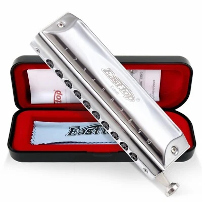 EASTTOP Chromatic Harmonica Key of C 10hole 40Tones Professional Harmonica Gift