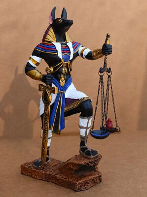 Figura Dios Ebros Anubis con Escalas de Justicia y Espada de Juicio 10" de Alto Foto 1 de 4