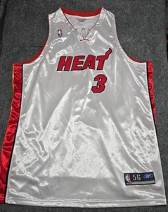Maglia bianca Dwayne Wade #3 autentica Miami Heat Reebok Home taglia 56 - Foto 1 di 13