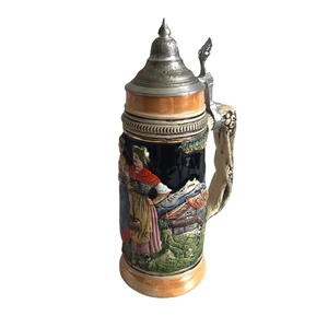 Vintage Genuine German Lidded Beer Mug Stein Made in Western Germany 11” Tall - Picture 1 of 20